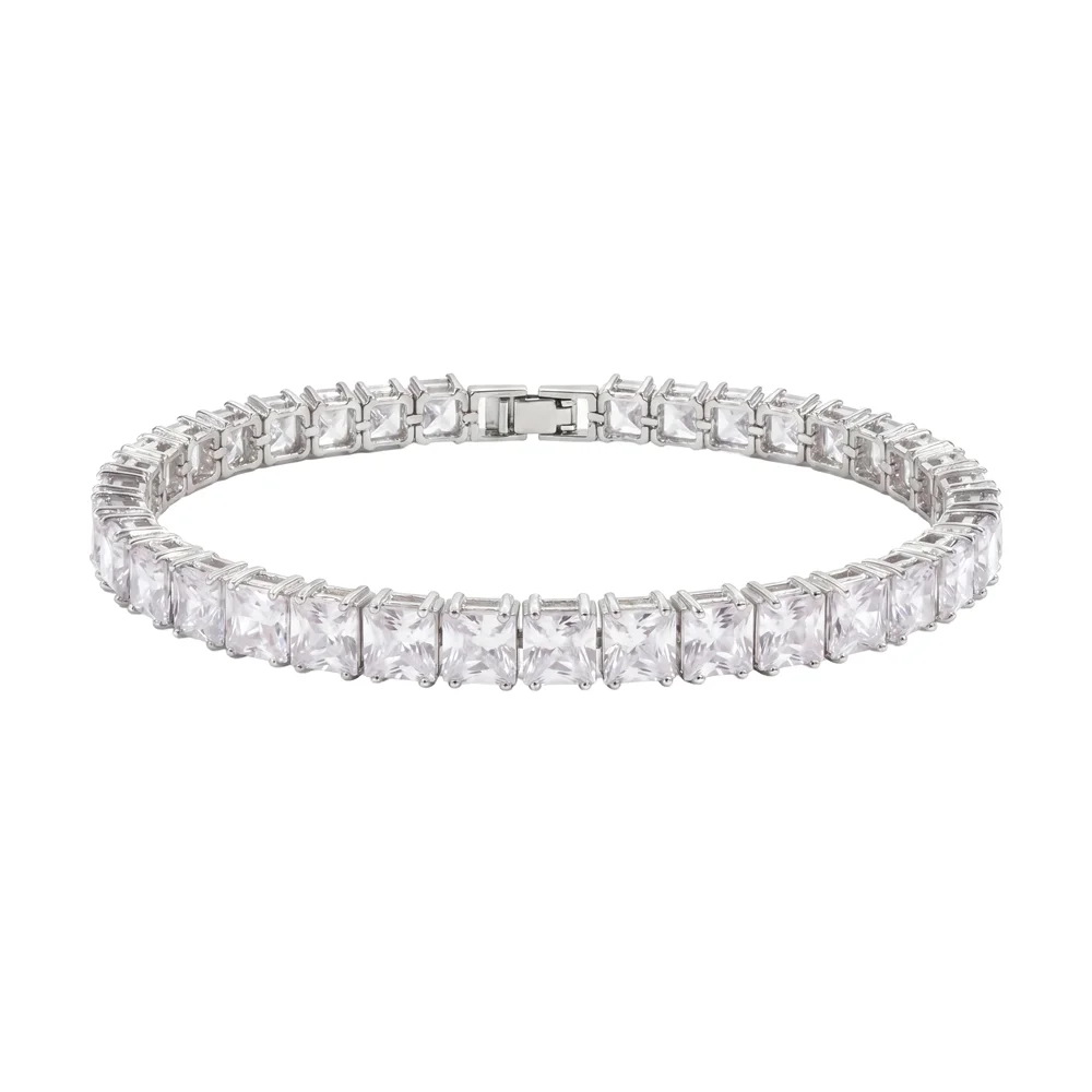 方形 水鑽 Train 手鏈_銀色 Square Cubic Train Bracelet_Silver