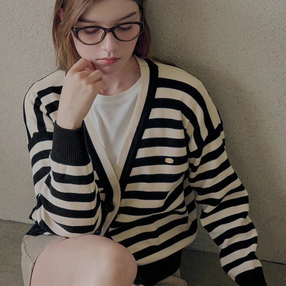 Stripe raglan cardigan_2 Colors