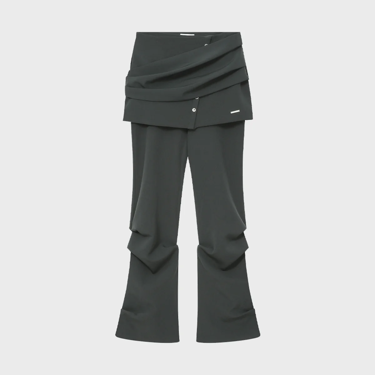 Draped shirt skirt pants SET CHARCOAL