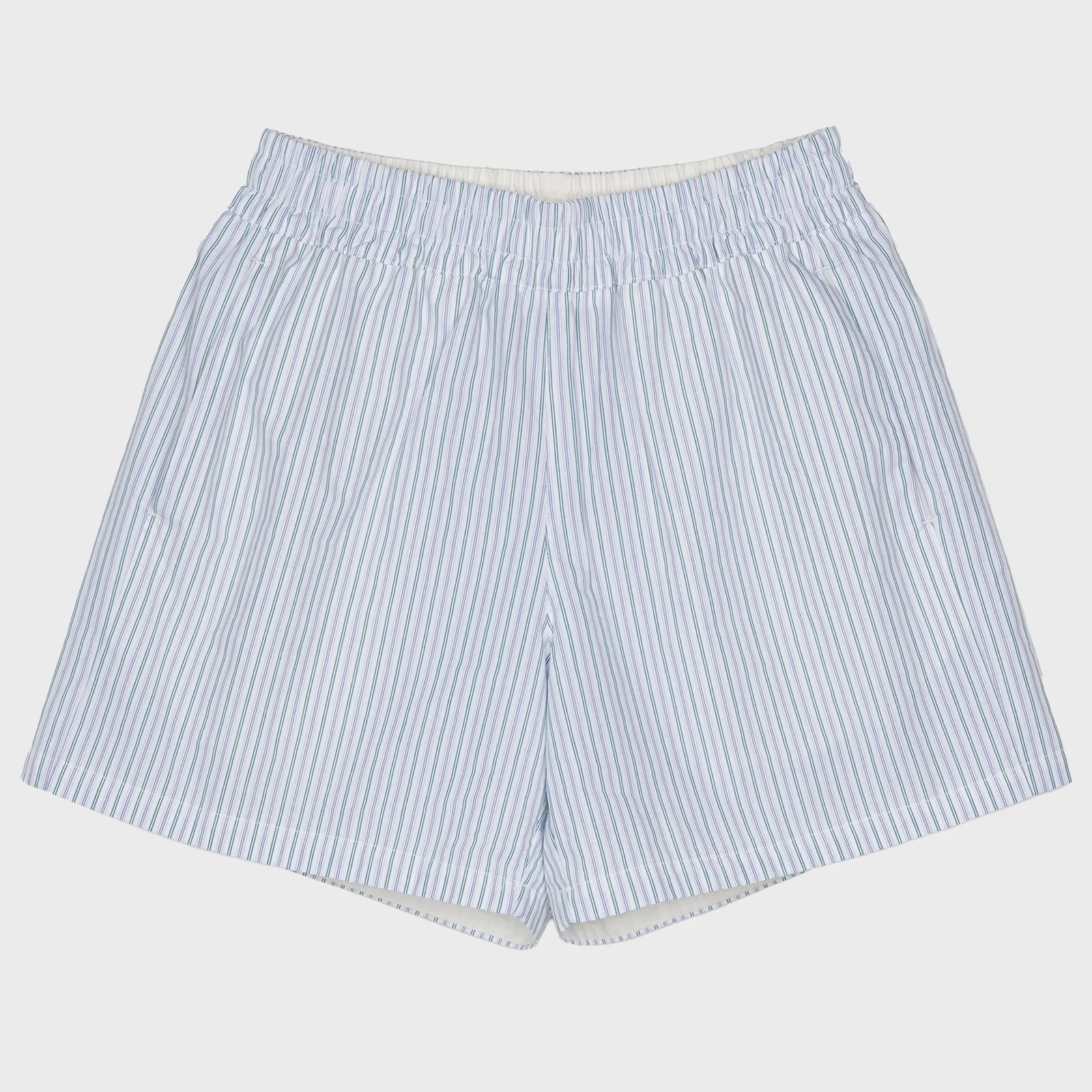 Stripe Cotton Shorts, sky-blue
