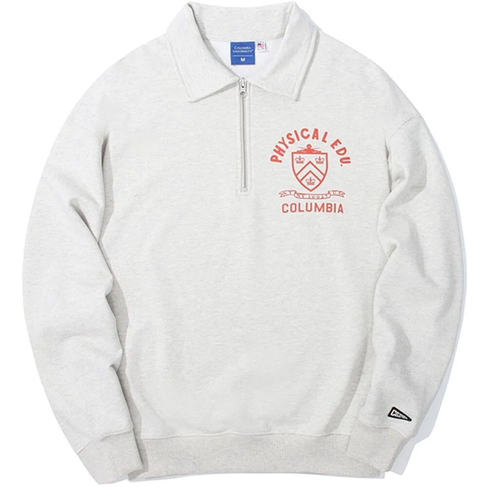 70S PHYS EDU TERRY HALF ZU SWEATSHIRTS 燕麥色