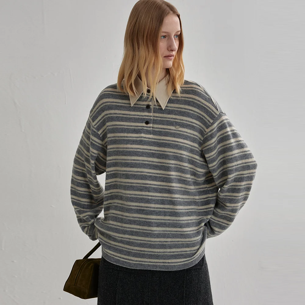 BRUSH STRIPE T-SHIRT (ash gray)