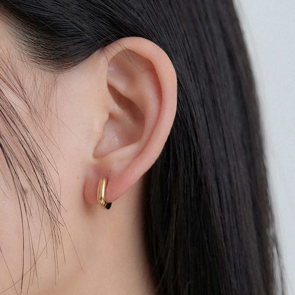 square round one touch earring_2color JE053
