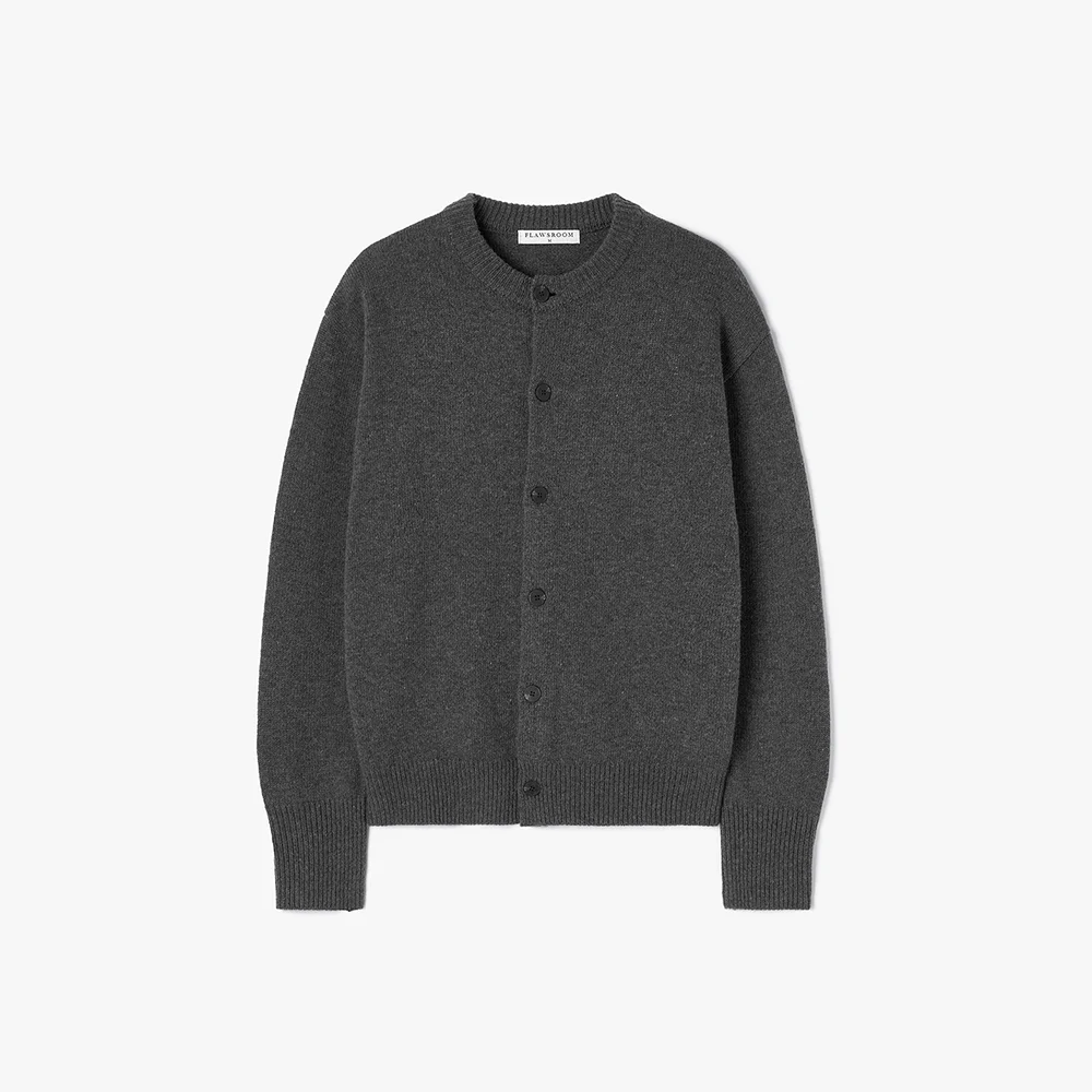 Nights Crop Knit Cardigan CHARCOAL
