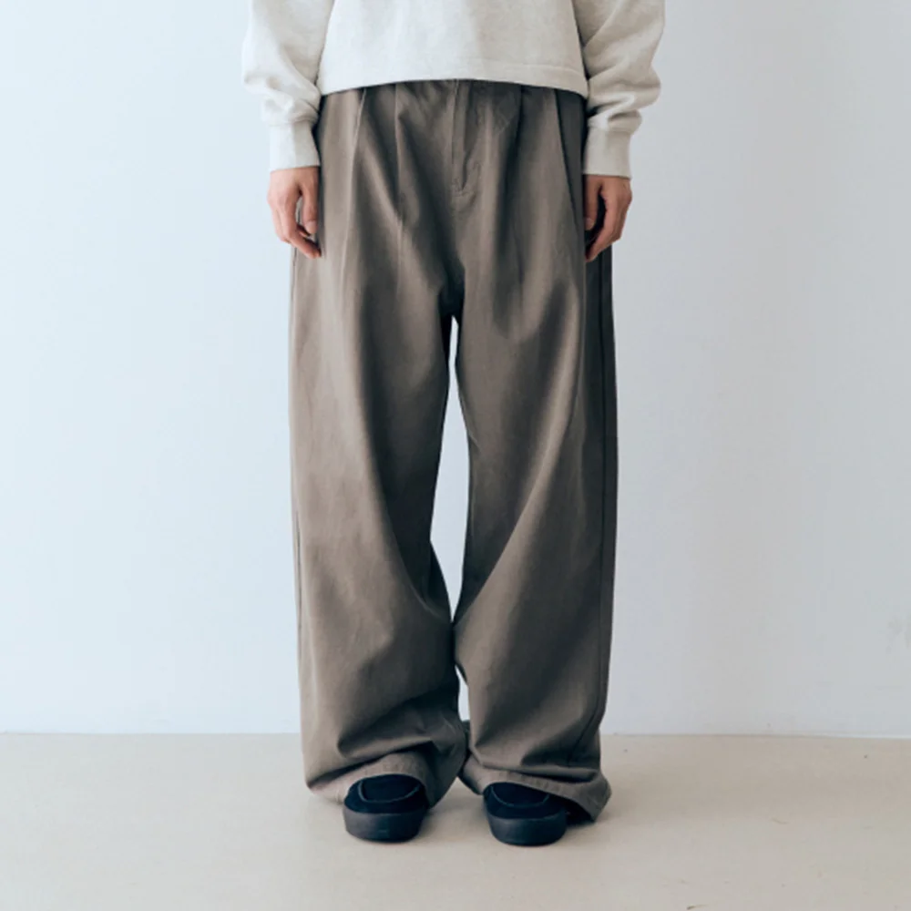 寬鬆 流線 褲子 Taupe Gray