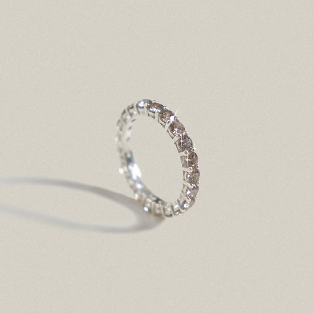 Sun Glitter Eternity Ring 3mm - Cognac
