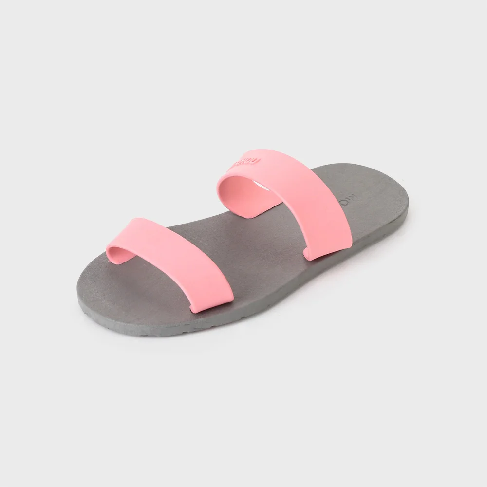 Two Straps, Gray-Light Pink