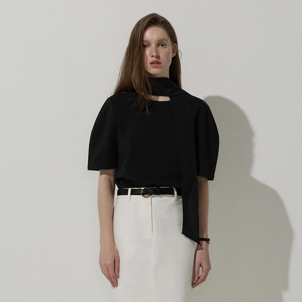 Scarf curved top - Black