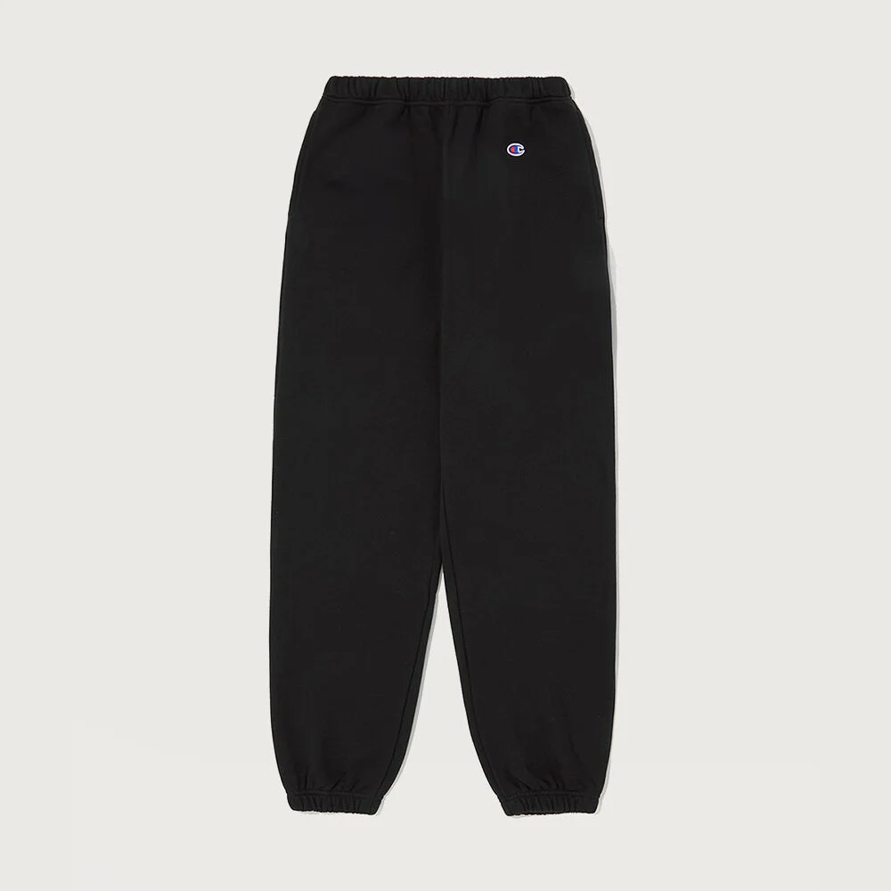 C標誌 法式毛圈布 鬆緊帶 束腳褲 Black