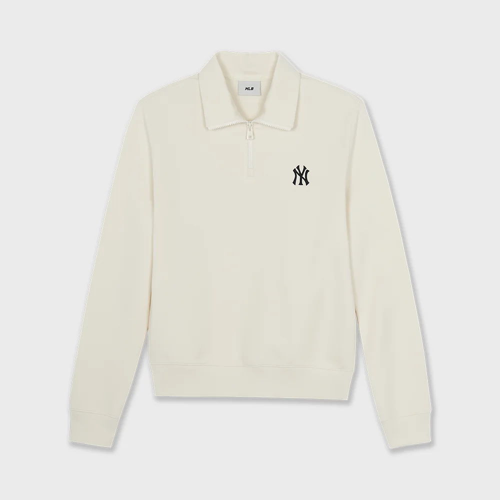 基本款 小標誌 半拉鏈 衛衣 NY (Cream)