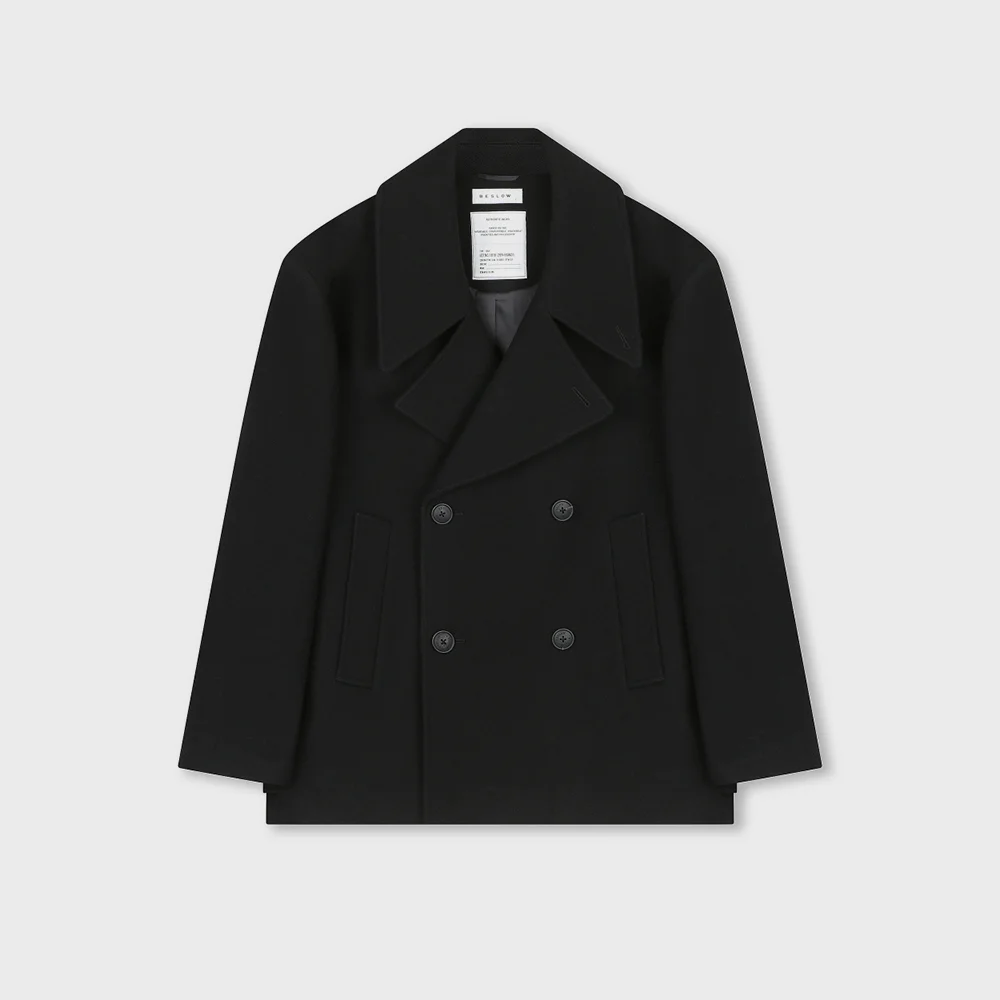 OVERSIZED PEA COAT BLACK