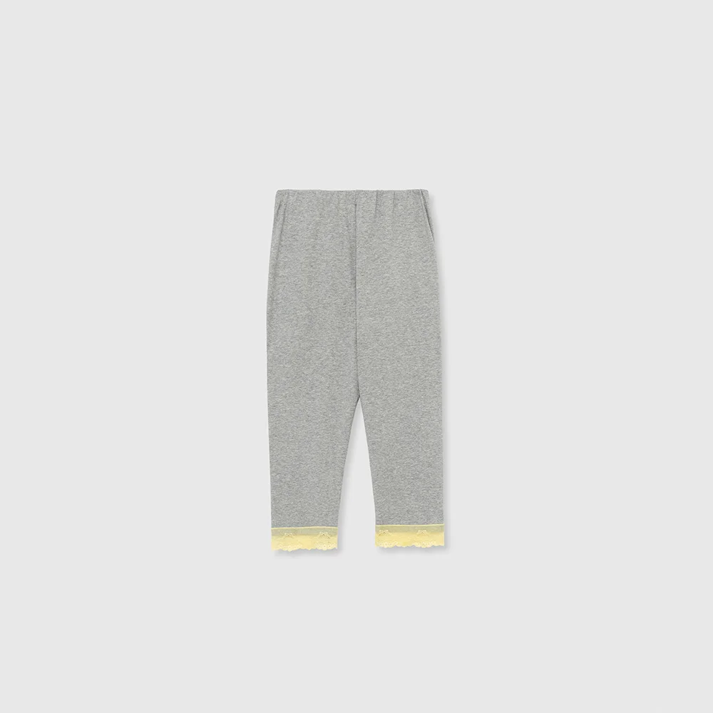 Lace trim leggings (Melange gray)
