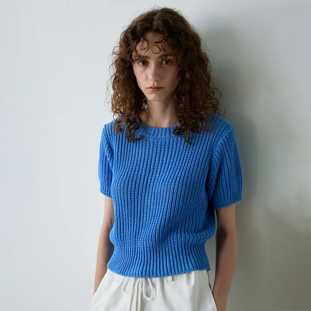 Paper round knit (Blue)