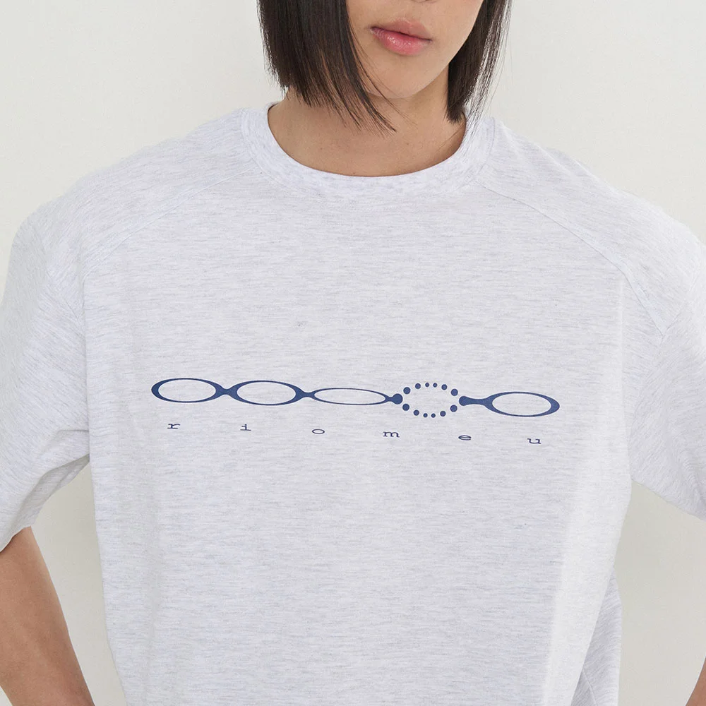 Double Cut Washed Short Sleeve T-shirt_White Melange