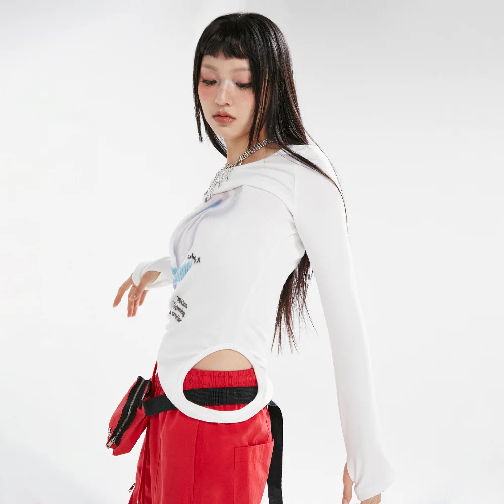 IMAGINATION UNBALANCE CUT T-SHIRT WHITE BP3CL005