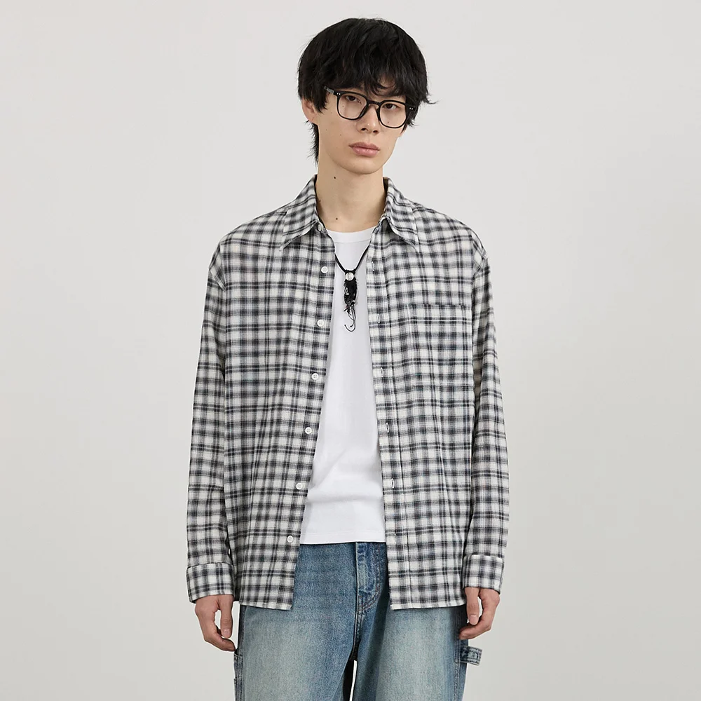 BREEZE COTTON CHECK SHIRT BK