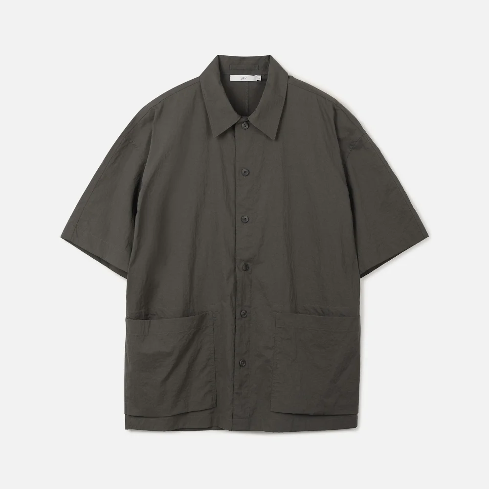 DYED WASHING HALF SHIRTED JACTKET DARK BROWN (247)