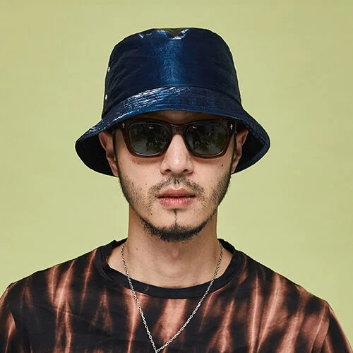 (Double Eyelet) Bucket Hat - Navy