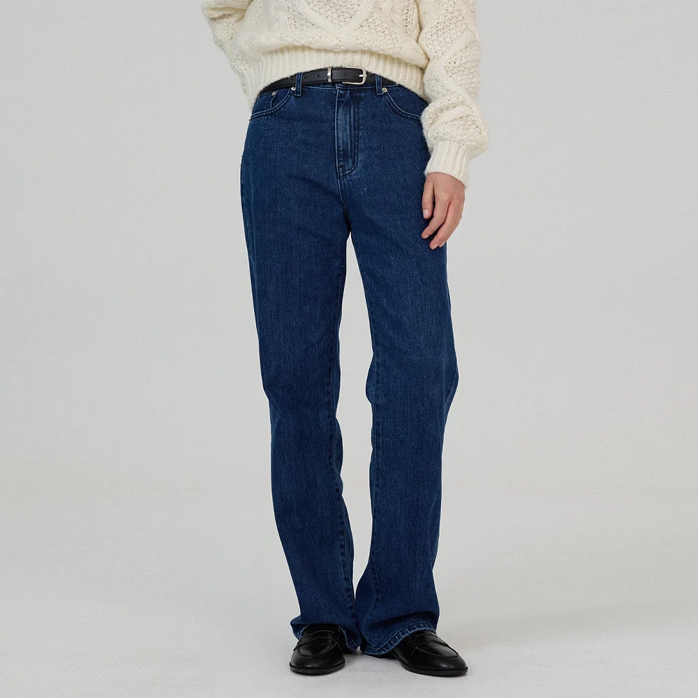 Jent Wide Deep Blue Denim Pants - Deep Blue