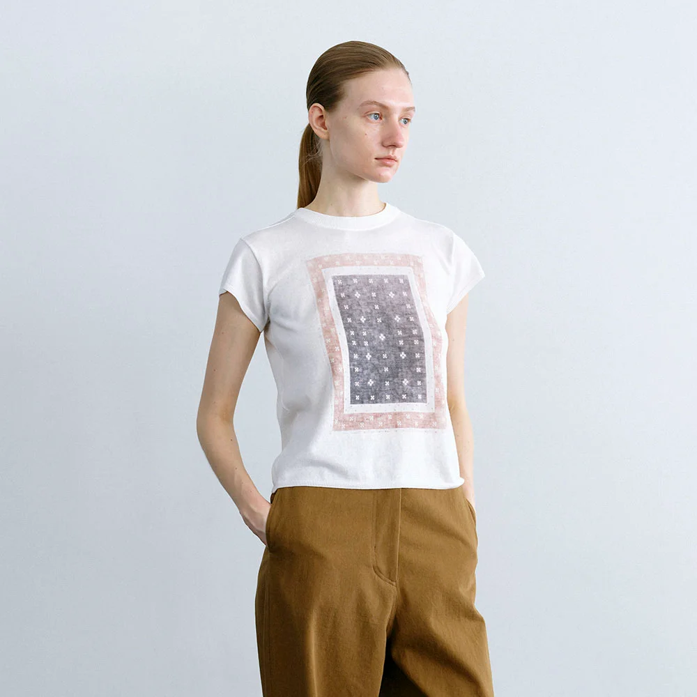 Persian Half Sleeve Knit in White