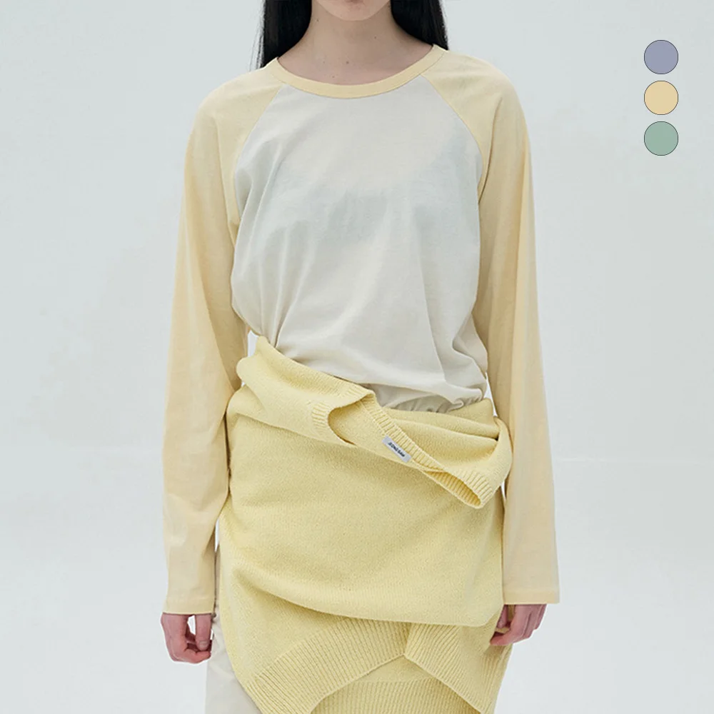 Natural Color Block Reglan Long Sleeve_3 color
