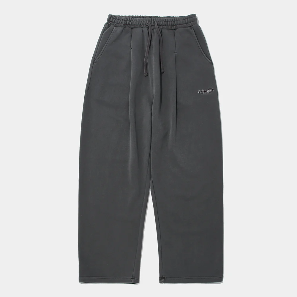 NYC EMB DYED TERRY PINTUCK SWEATPANTS_CHARCOAL