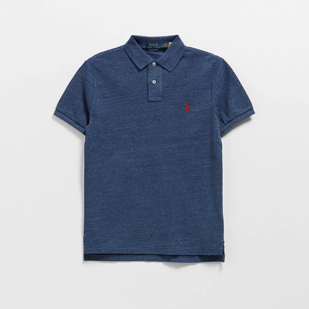 訂製 修身版型 網眼 Polo 襯衫 (BLUE)