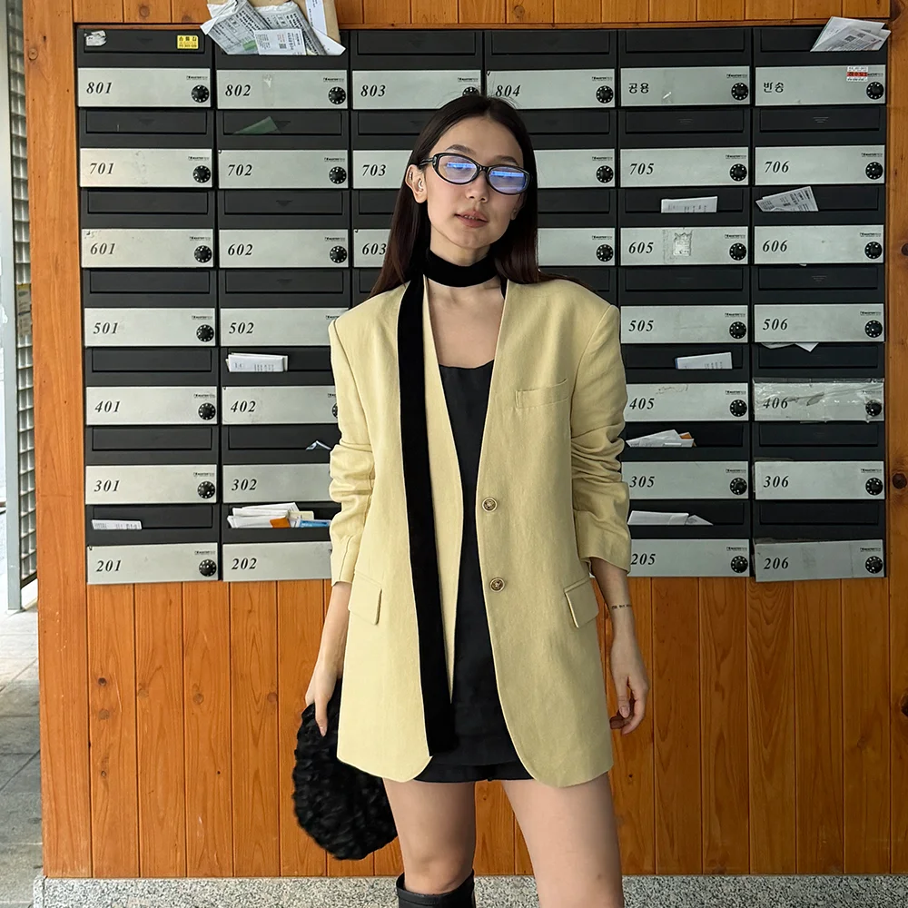 Kararis 亞麻 外套 Butter