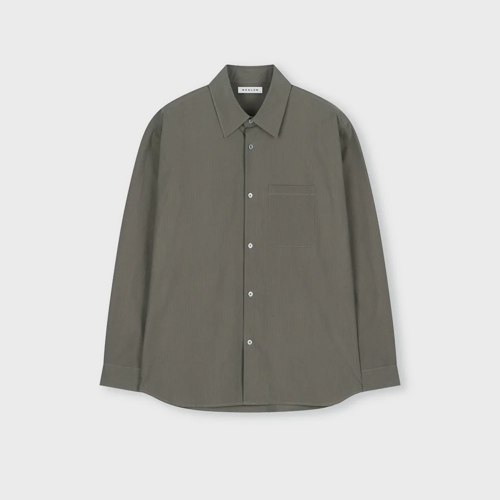 RIPPLE COTTON SHIRT DARK BEIGE