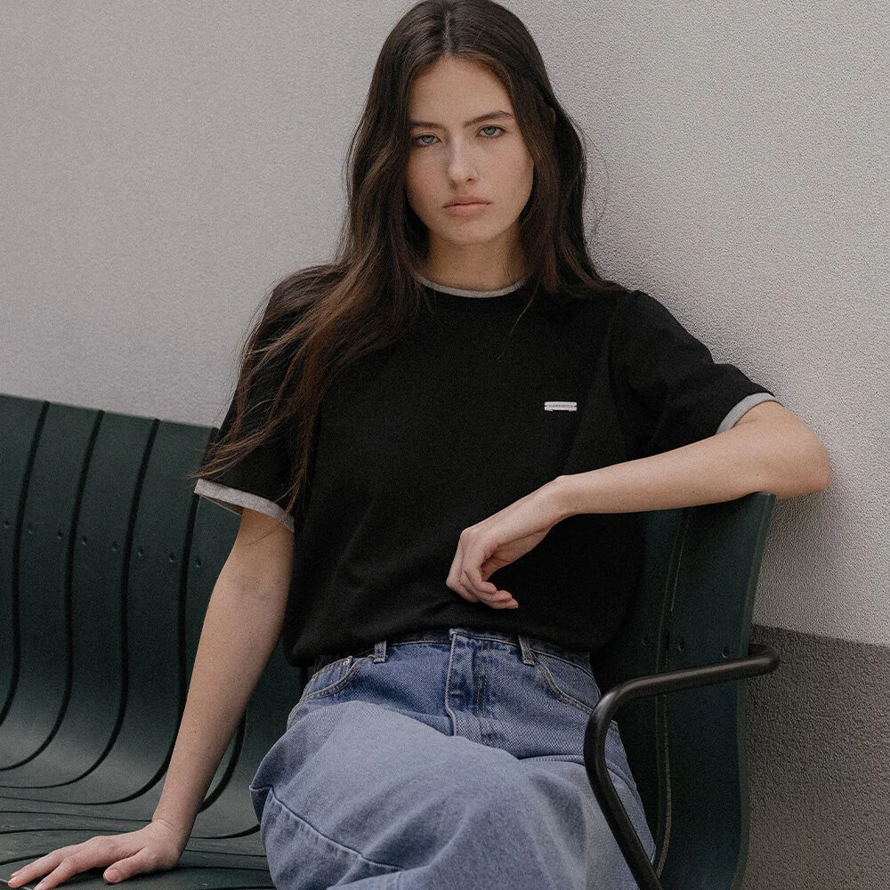 Coloring layered T-shirt _Black