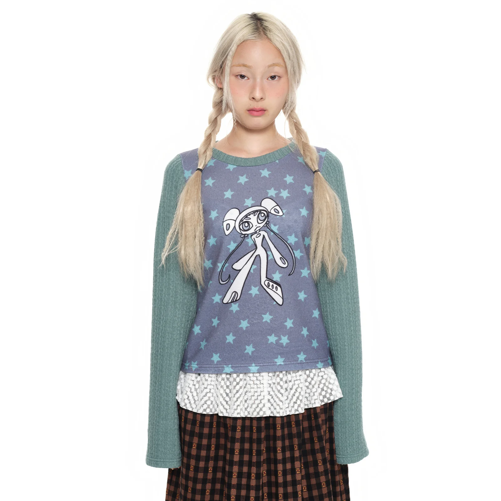 Twist Knit Long Sleeve Top_sage mint