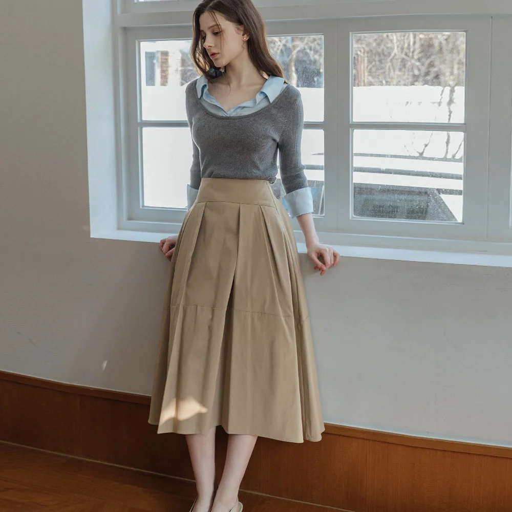Lautre Elene Beige Flared Skirt