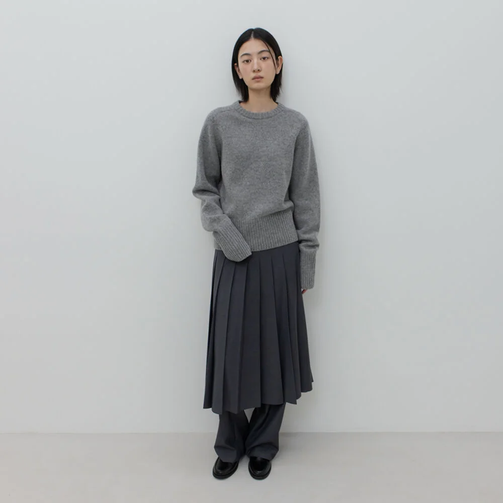 PLEATS SKIRT PANTS / GREY