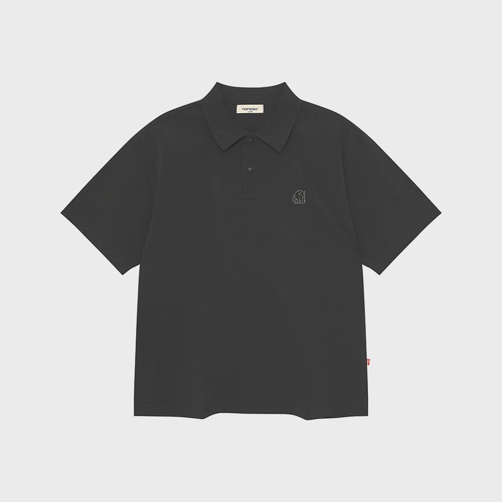 Hygge Cool light Polo 短袖 T恤- M_Charcoal_OMM26203C8