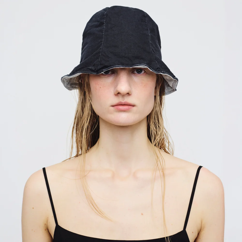 WASHED COTTON BUCKET HAT_black