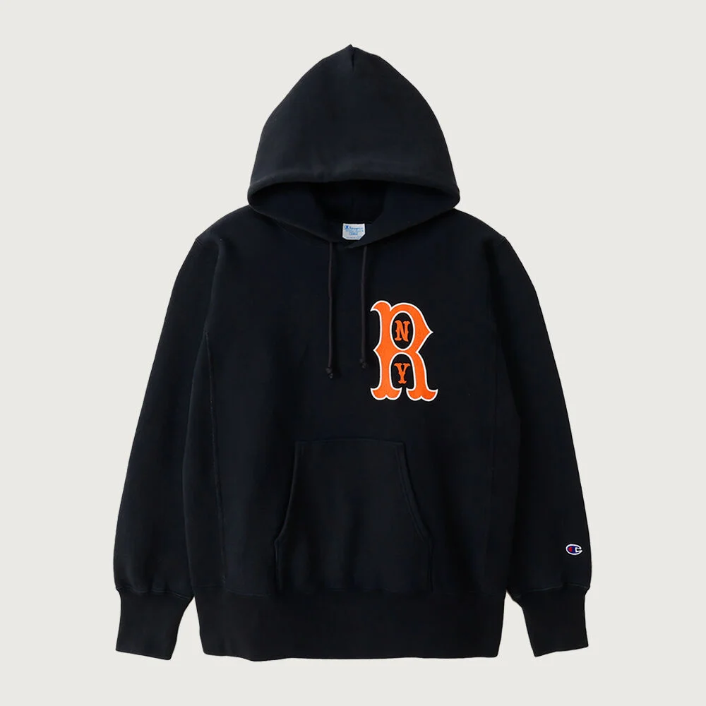 反織 ROCHESTER 標準版型 R標誌 加絨 連帽衫 T恤 Off Black