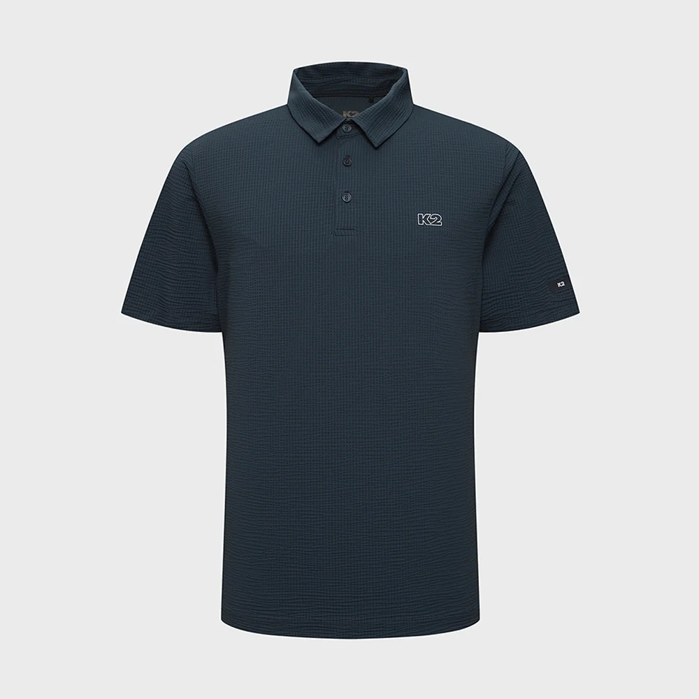Seersucker ICE WAFFLE Polo_ICE STEEL_KMM252499I