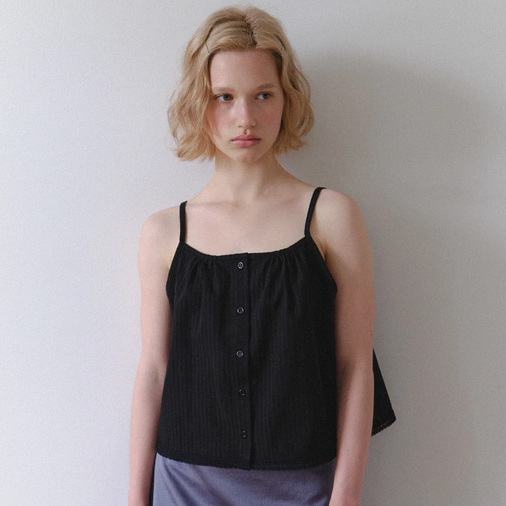 dirsha stripe lace top_black