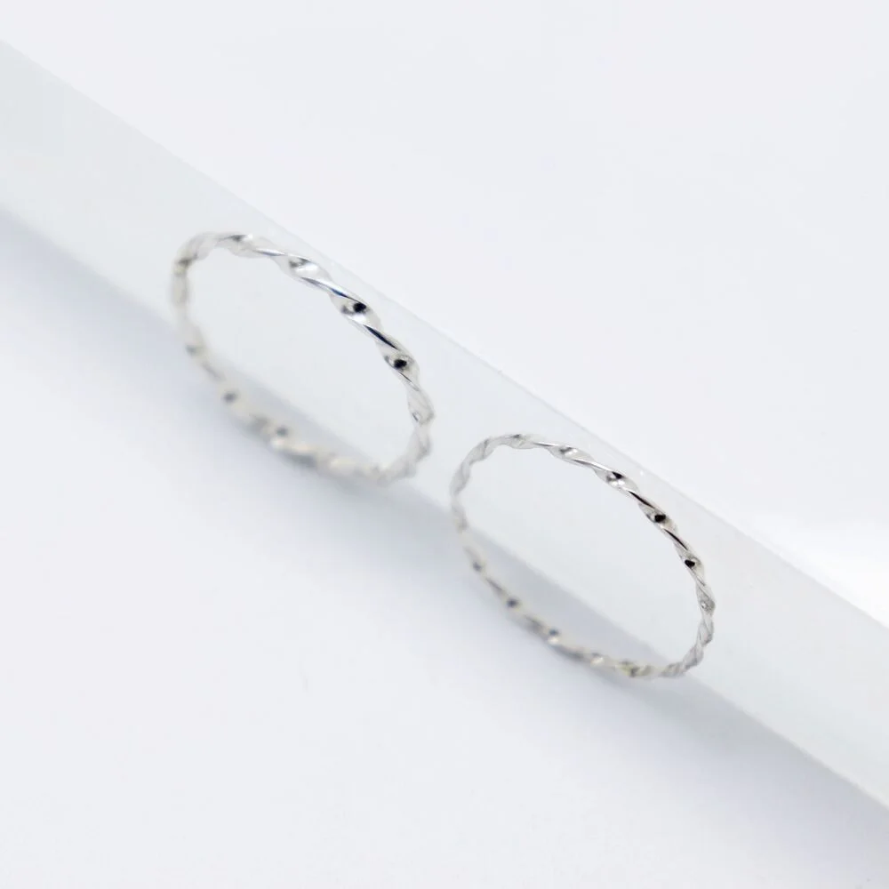 Stella loose twist Layered Ring 寬鬆 扭結 扭紋戒指 1mm, 1.5mm