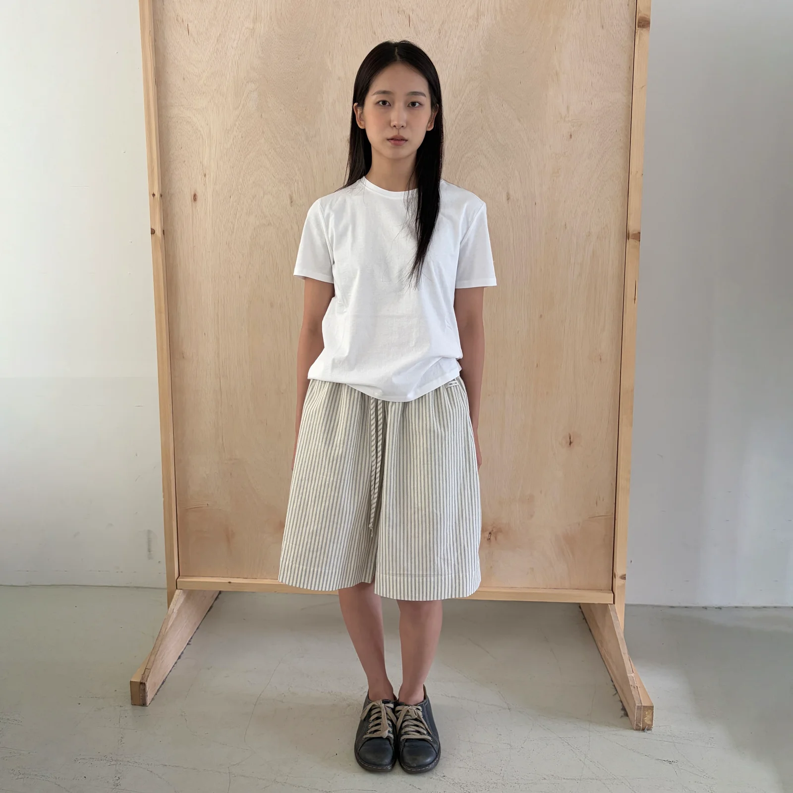 Pajama Bermuda Pants / Ivory Stripe 睡褲