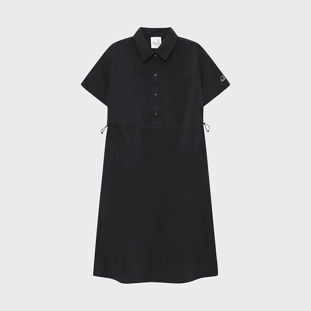 鈕扣 衣領 連衣裙 - W_Black_OWM25W01Z1