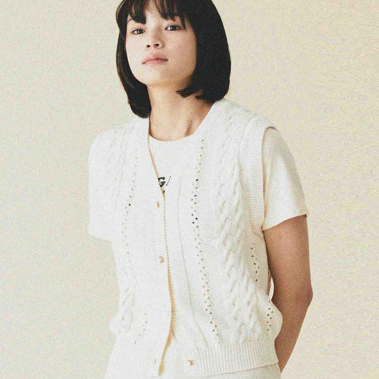 FILLE PUNCHING VEST(IVORY)