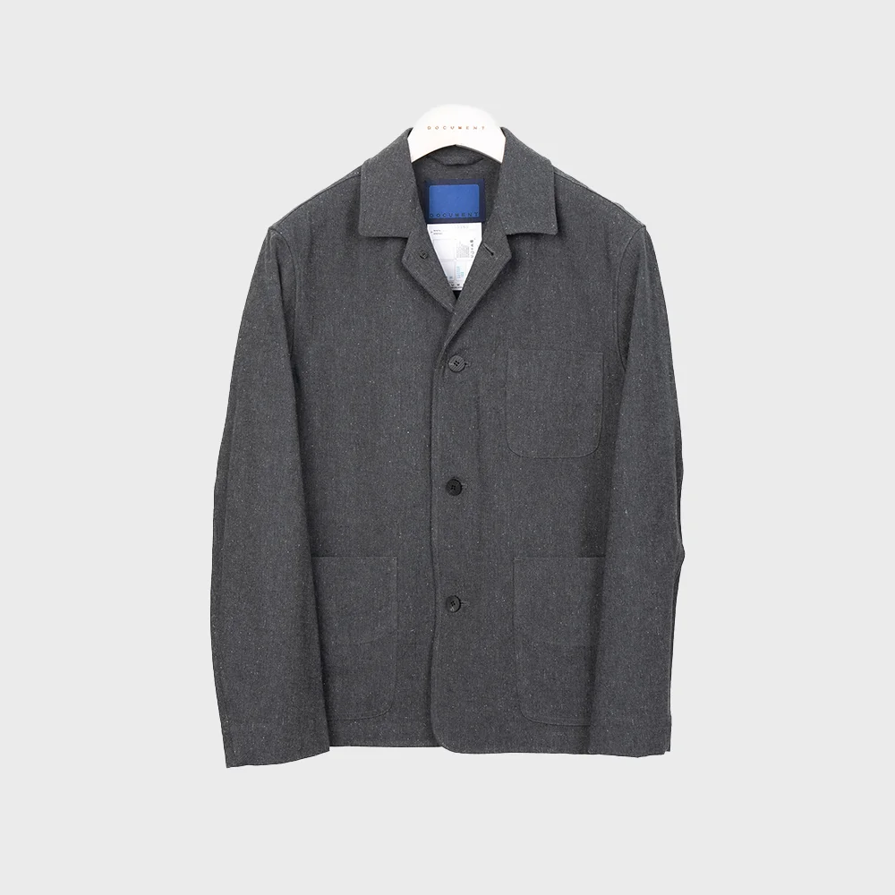 GREY TWEED DENIM PAJAMA JACKET