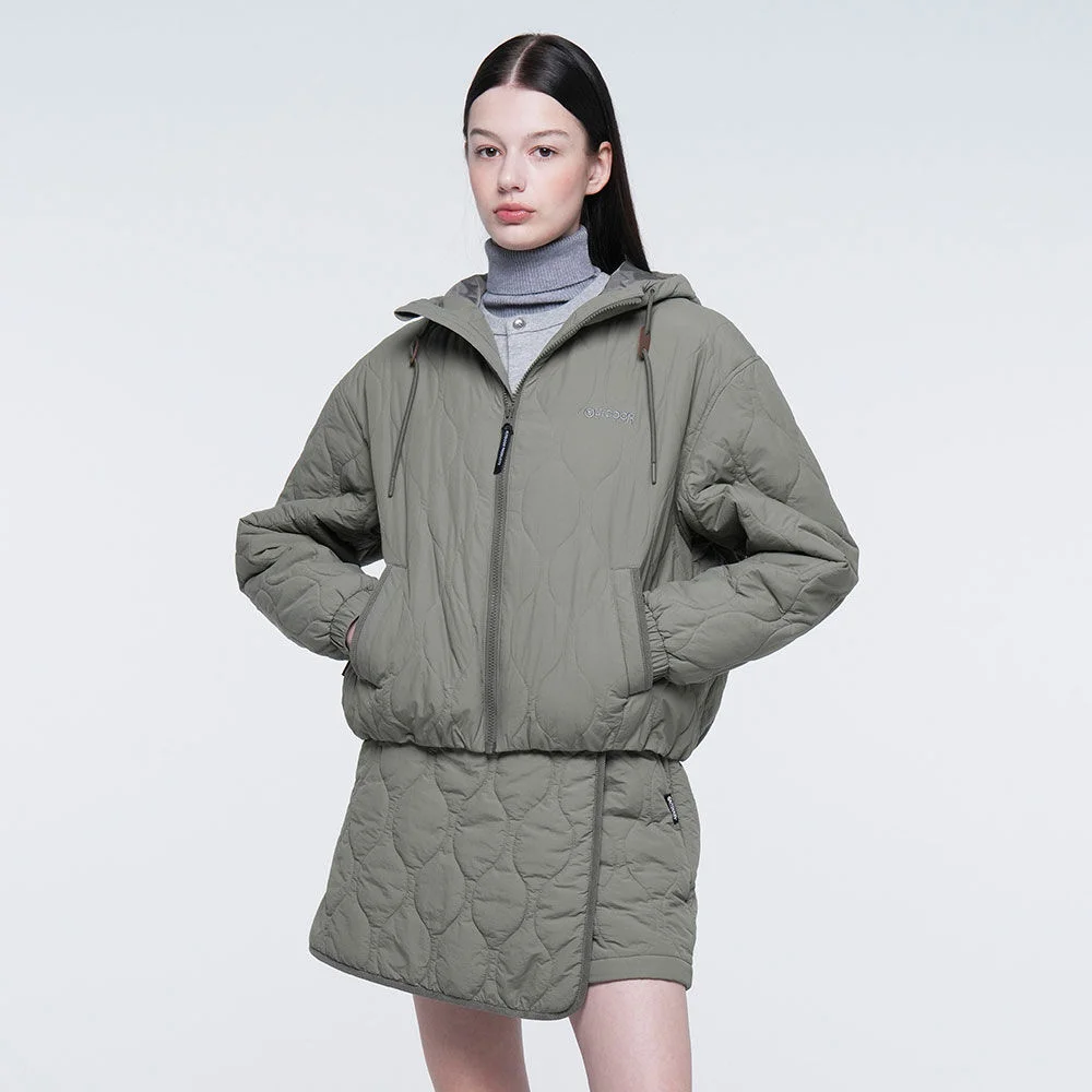 女裝 絎縫 一片裙 (卡其色)