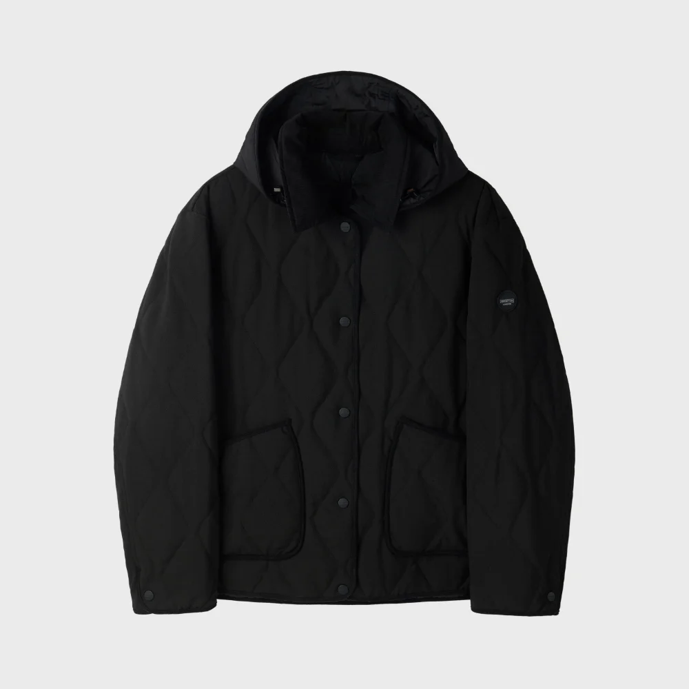 W HOOD DETACHABLE PADDED JACKET - BLACK (P254WPD135)