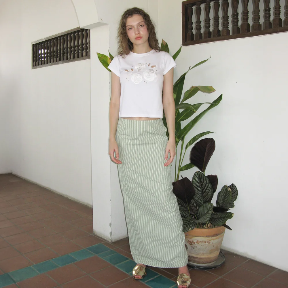 Stripe Maxi Skirt (Green)
