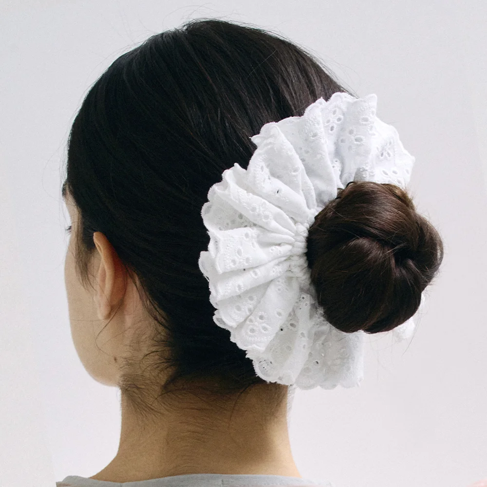 HSU005 Punching lace hair scrunchie