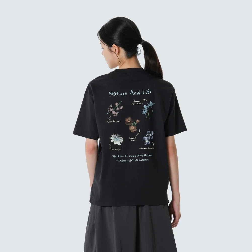 純棉 女裝 花卉 圖案 短袖 T恤 Dark Charcoal (S26MWFTS67)