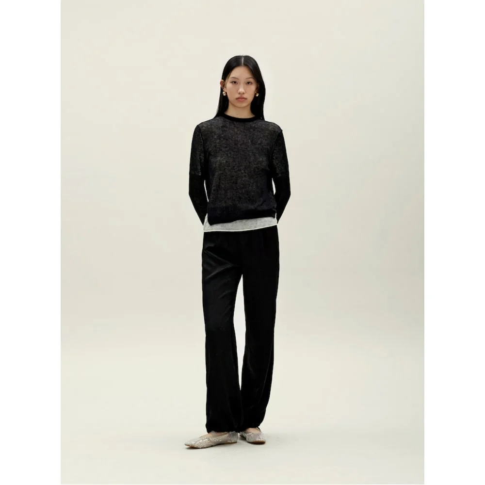 Layered Two Tone Sweatshirt Black (AG5951A035)