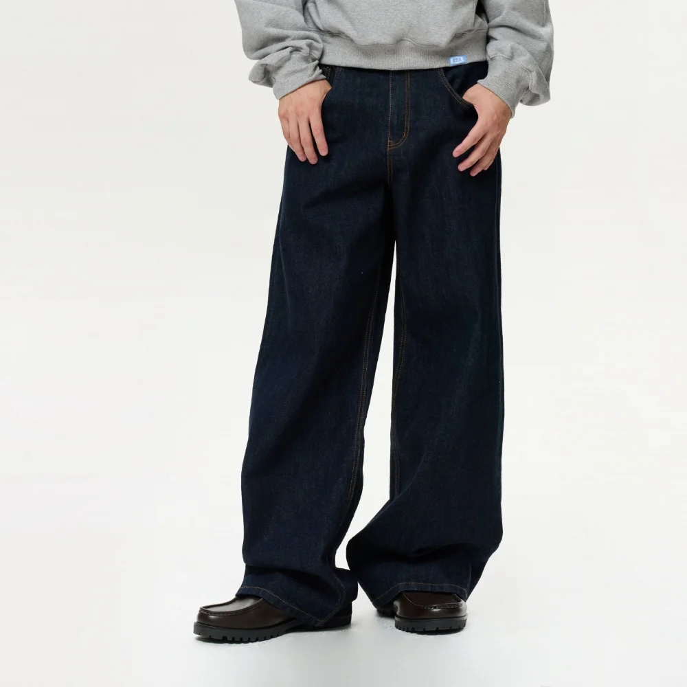 MEN ERA WIDE FIT DENIM PANTS - INDIGO BLUE